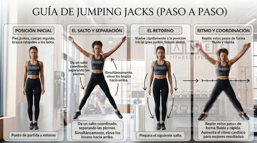 Jumping Jacks paso a paso